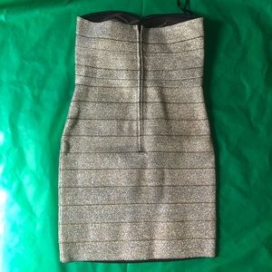 Small Strapless Gold Dress